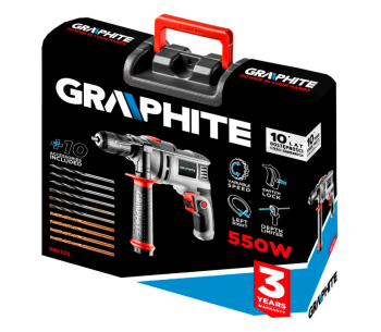 Mașină de găurit cu percutie GRAPHITE 58G735 550w photo 5