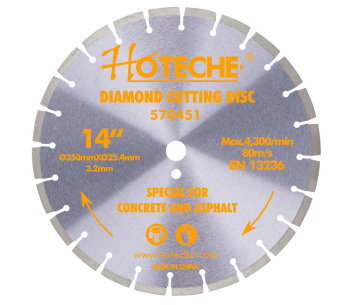 Disc de tăiat cu diamant HOTECHE 570451 350mm Segmentat Piatră photo
