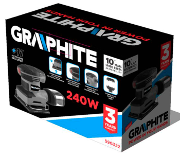 Mașină de șlefuit cu vibrații GRAPHITE 59G322 240w photo 4