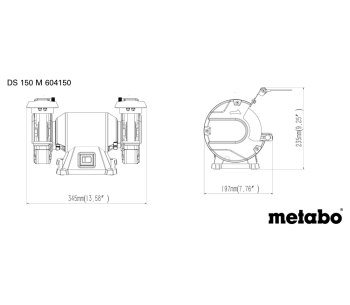 Точильный станок METABO  DS 150 M 370вт 150мм photo 2