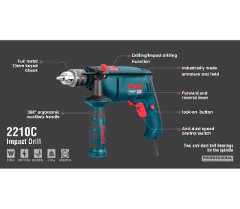 Mașină de găurit cu percutie RONIX 2210C 810w photo 7