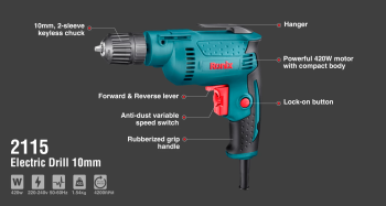 Mașină de găurit cu percutie RONIX 2115 400w photo 8