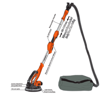Mașină de șlefuit pereți extensibilă SOMAFIX SFX8041 850w 225mm photo 0