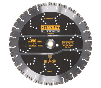 Disc de tăiat cu diamant DEWALT DT20465 350mm Segmentat Beton photo