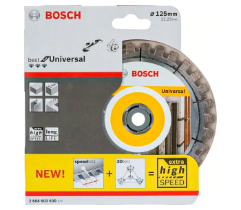 Алмазный отрезной диск BOSCH Universal 2608603630 125мм Сегментированный Бетон/Камень/Кирпич photo 0
