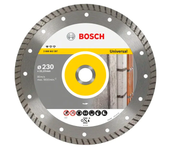 Алмазный отрезной диск BOSCH Universal 2608602397 230мм Турбо Бетон/Камень/Кирпич photo