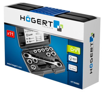 Накидной ключ c насадками HOEGERT HT1R490 8-19мм photo 2