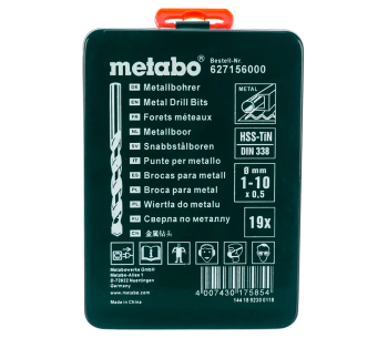 Set burghiuri pe metal METABO 627156000 1-10mm HSS-TIN photo 0