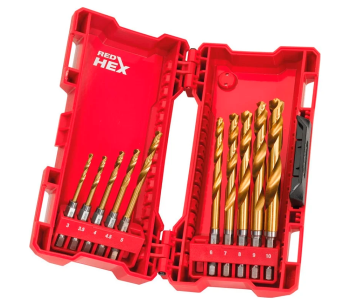 Набор сверл по металлу MILWAUKEE RED HEX 3-10мм HSS-TIN photo