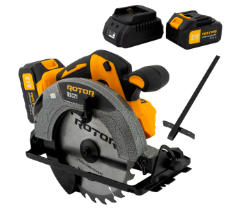 Дисковая пила аккумуляторная ROTOR RSC21 185мм 21В 3Ач photo 0