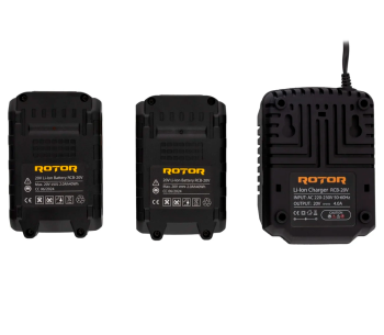Зарядное устройство + 2 аккумулятора ROTOR RCB-20V 18В 2A photo 0