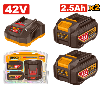 product Зарядное устройство + 2 аккумулятора INGCO FBCPM25221 90вт 42В 2A