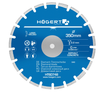 product Алмазный отрезной диск HOEGERT HT6D748 350мм Сегментированный Асфальт