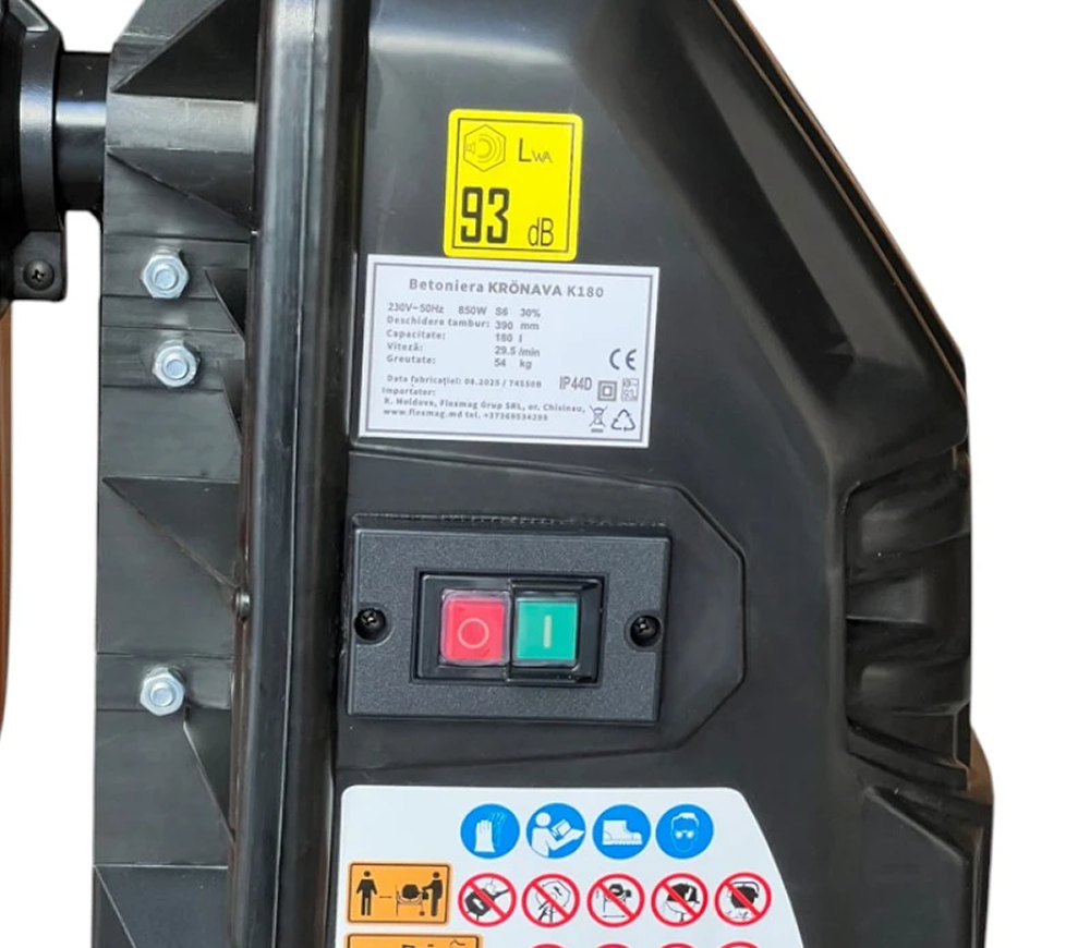 Бетономешалка KRONAVA K180 850 вт 180 л-6