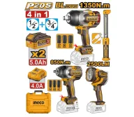 Set de unelte cu acumulator INGCO COSLI260193-1