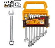 Set chei combinate drepte cu clichet INGCO HKSPAR1122 8-19 mm-1