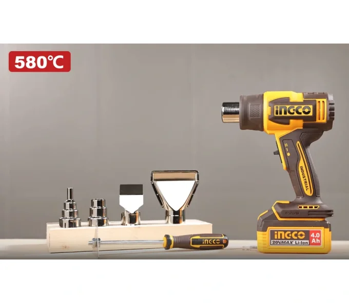 Фен строительный аккум. (без АБК) INGCO HGLI2008 500 вт 580 °C-3