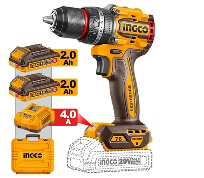 Шуруповёрт аккумуляторный ударный INGCO CIDLI207686 20 В 2 Ач-1