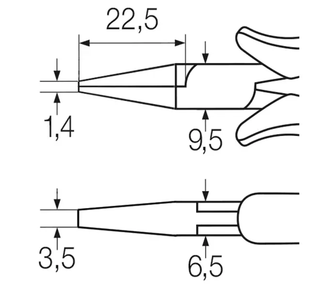 Clești cu falci drepte de precizie WIHA W268060 120 mm-2
