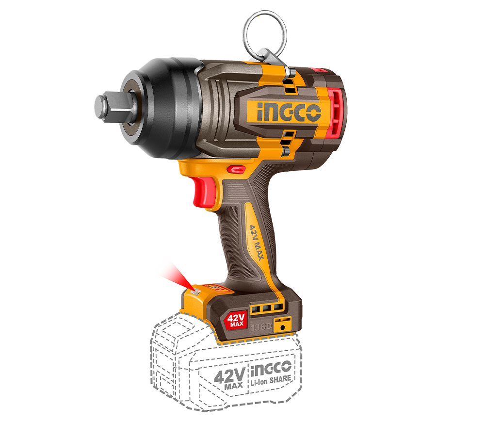 Гайковерт аккумуляторный INGCO CIWLI421362 42 В 2.5 Ач 1950 Нм