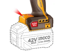 Гайковерт аккумуляторный INGCO CIWLI421362 42 В 2.5 Ач 1950 Нм-3