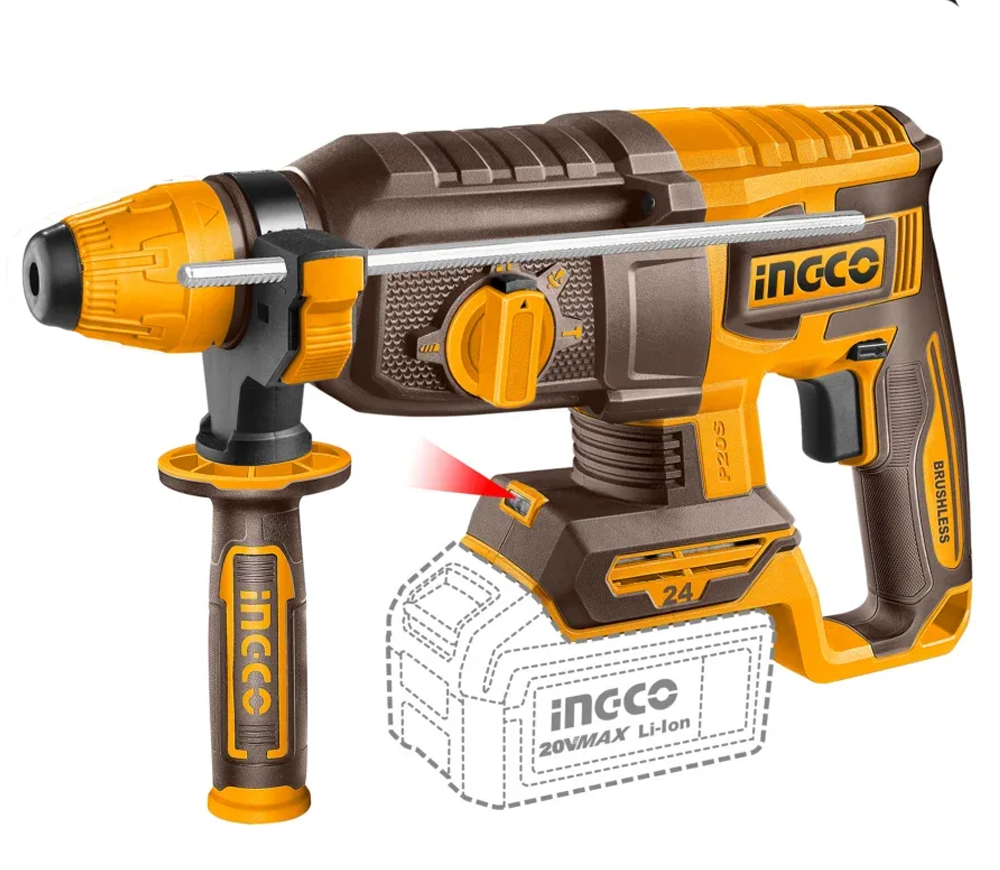 Перфоратор аккумуляторный INGCO CRHLI202482 2.4 Дж 20 В 4 Ач