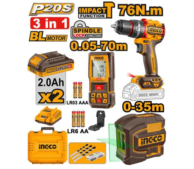 Set de unelte cu acumulator INGCO COSLI250511-1