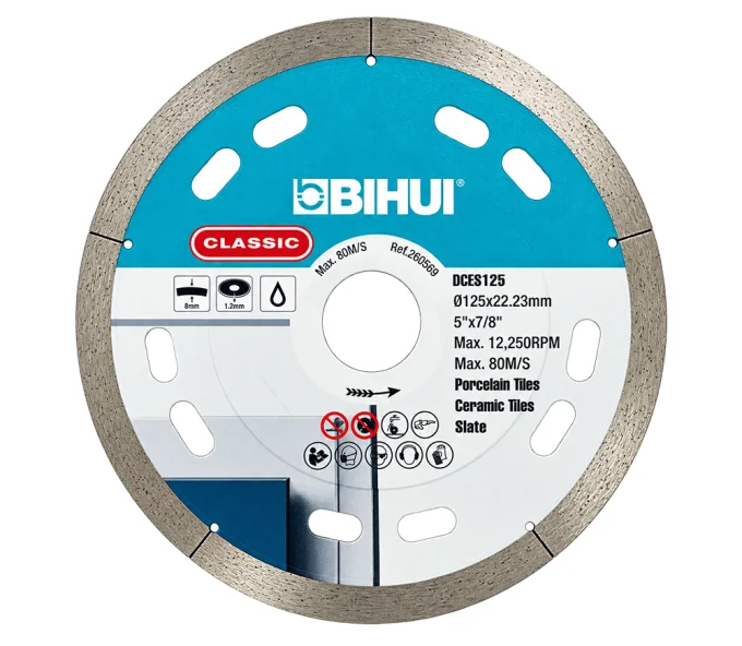 Disc de tăiat cu diamant BIHUI CLASSIC DCES125 125 mm Segmentat Ceramică, Gresie porțelanată-1