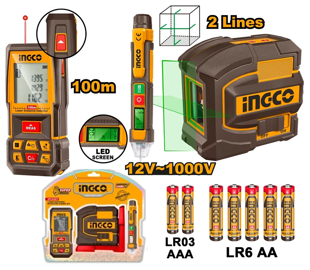 Лазерный уровень INGCO COS260203 2 луча 35 m