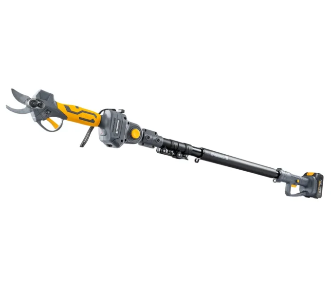 Set grădină pe acumulator POWERMAT PM-PSWA-21V-3M 3 în 1 cu ferăstrău, foarfecă și tijă telescopică-9