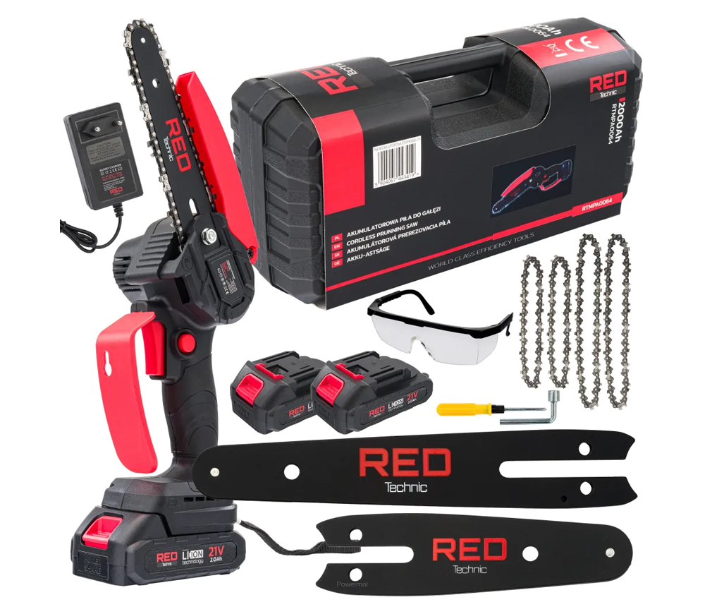 Fierăstrău cu lanț cu acumulator RED Technic RTMPA0064 200, 150 mm 21 V 2 Ah