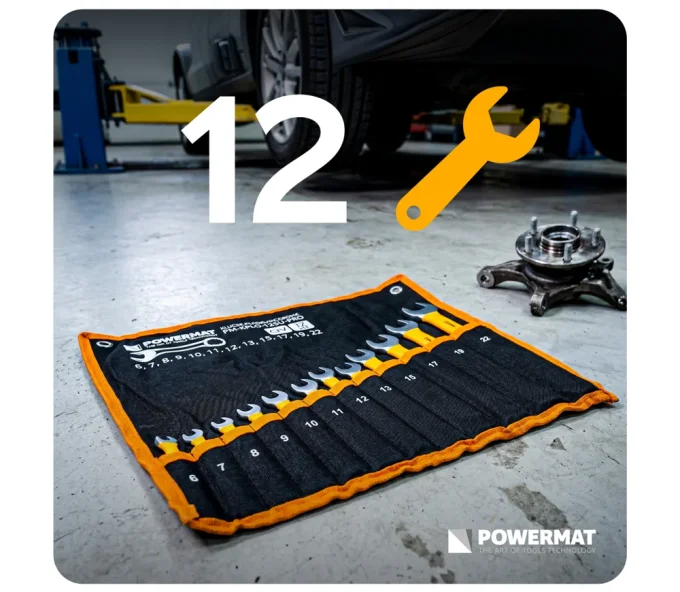 Набор комбинированных ключей POWERMAT PM-KPLO-12SU-PRO 6-22 mm-5
