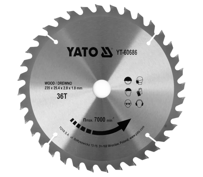 Пильный диск YATO YT60686 235 мм 1.8 мм Дерево-1