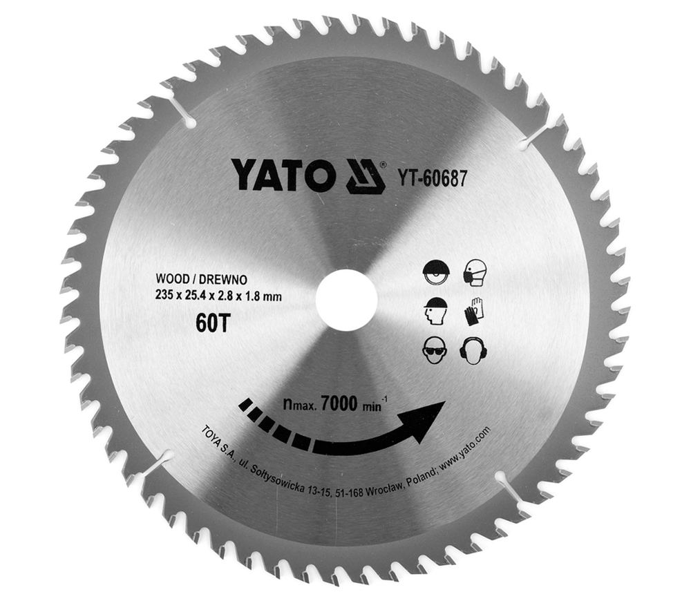 Пильный диск YATO YT60687 235 мм 1.8 мм Дерево